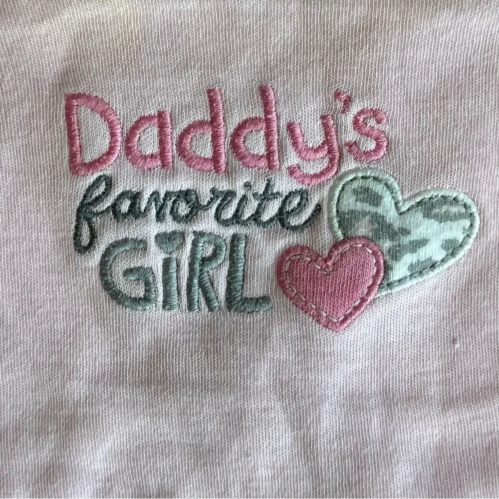 Carter’s Baby Girl Long Sleeve Ruffle Onesie Bodysuit “Daddy’s Favorite Girl”